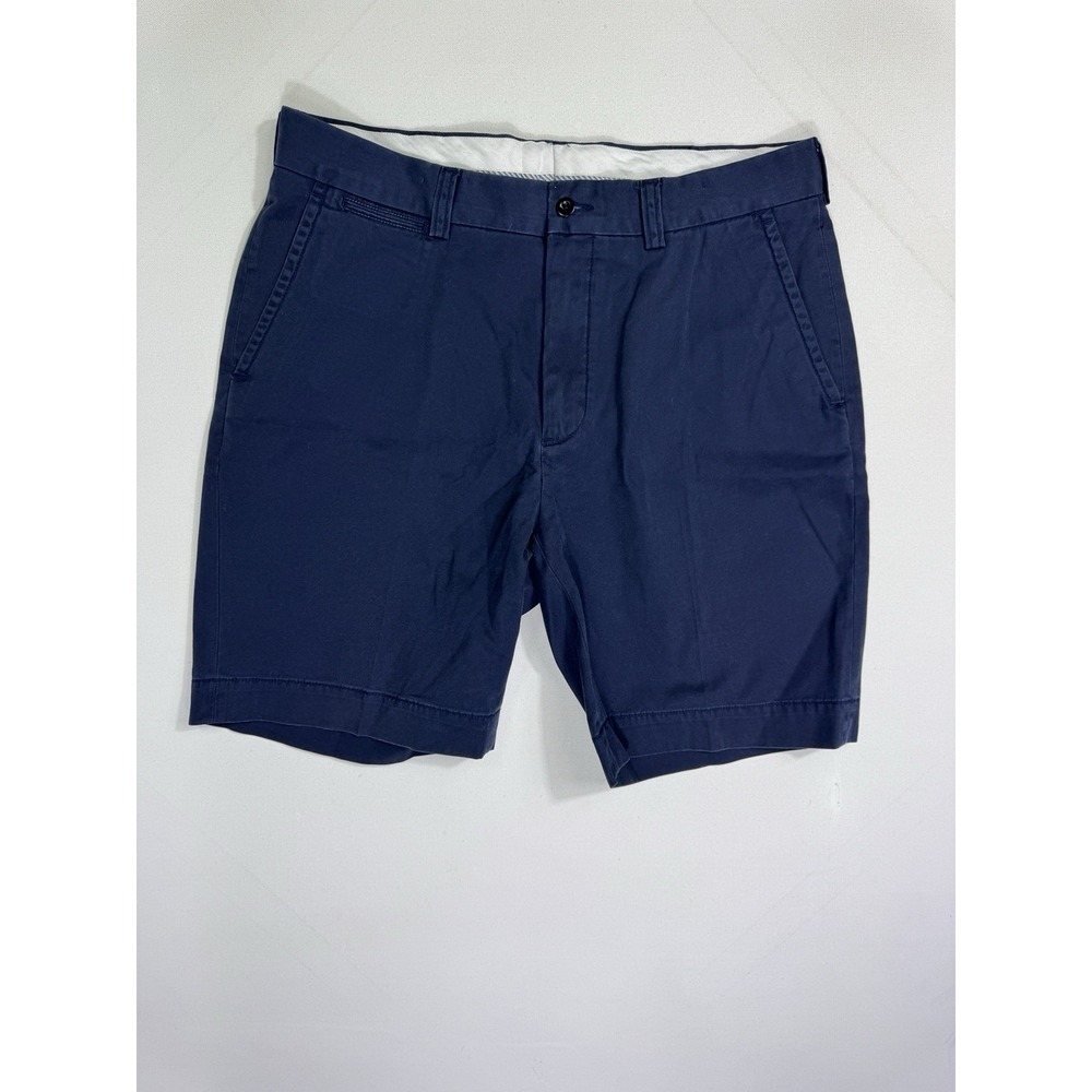 Polo Ralph Lauren Mens 34 Navy Blue Chino Shorts 9 Inseam Vintage Casual Coastal